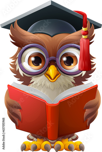 Wise Owl Cartoon Cute Profe...