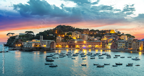 View of the Bay of Silence in Sestri Levante  Liguria  Italy