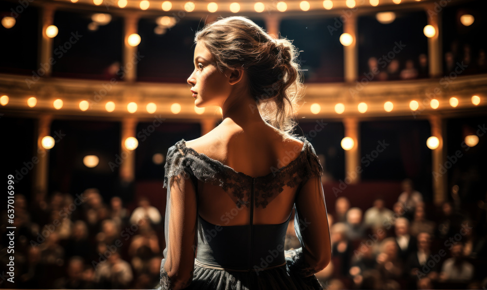 Female Opera Singer in Opera House A photo of a female opera singer