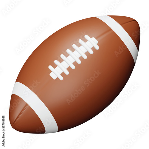 Rugby 3d rendering isometric icon.