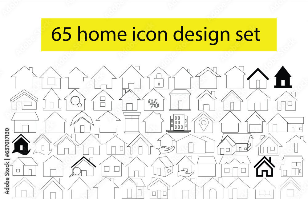 Home icon designe . total 65 designe set .