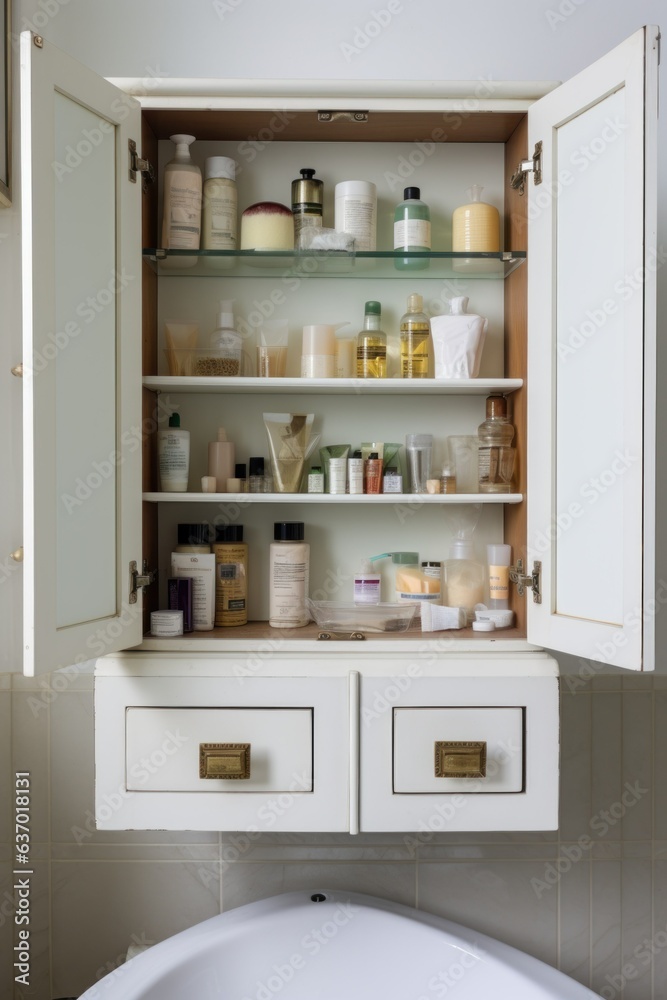 Revealed Medications: Glimpse Inside a Bathroom Cabinet Revealed Medications: Glimpse Inside a Bathroom Cabinet