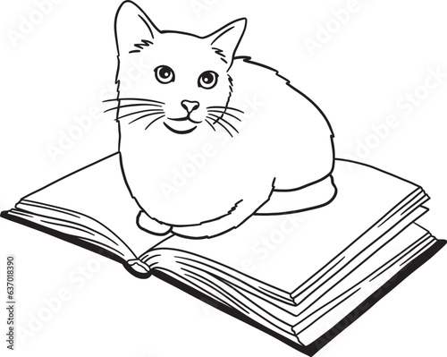cat with book svg