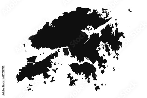 Abstract Silhouette Hong Kong Simple Map
