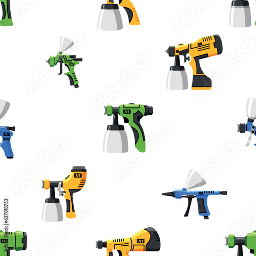 Spray Guns Seamlessly Create A Repeating Pattern With Precision, Utilizing Bursts Of Color And Controlled Sprays
