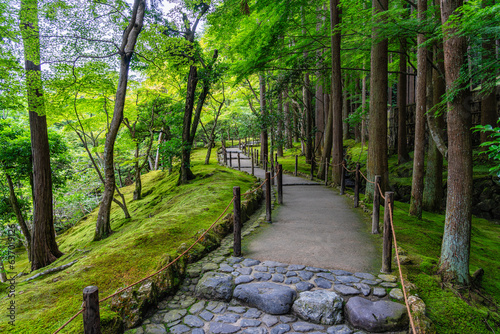 Scenic sight in the marvelous Ginkaku-ji Temple in Kyoto. Japan. © e55evu