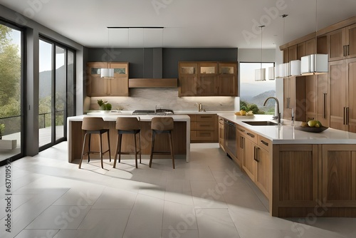 modern kitchen interior Generated Ai