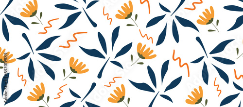 Flowers elements and leaves, Retro 80's vector elements collection. Risograph textures for fabric designs.