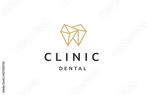 Geometric dental logo icon design template flat vector