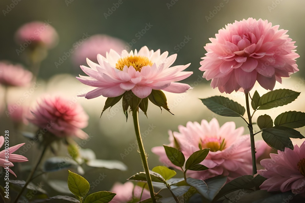 pink and white dahlia