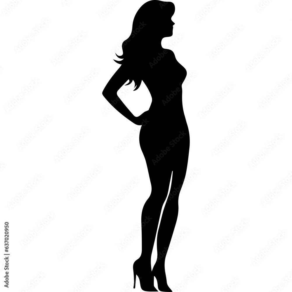 Women, group of businesswomen silhouettes. Isolated vector people