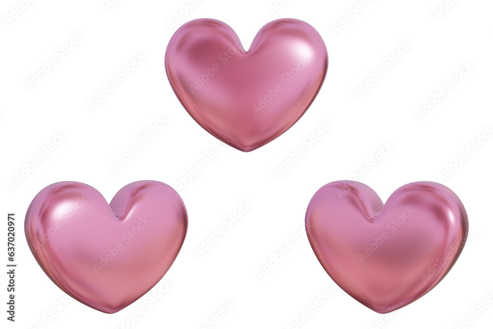 3d heart. love 3d. Realistic 3d design icon heart symbol love. 3d rendering. transparent background.