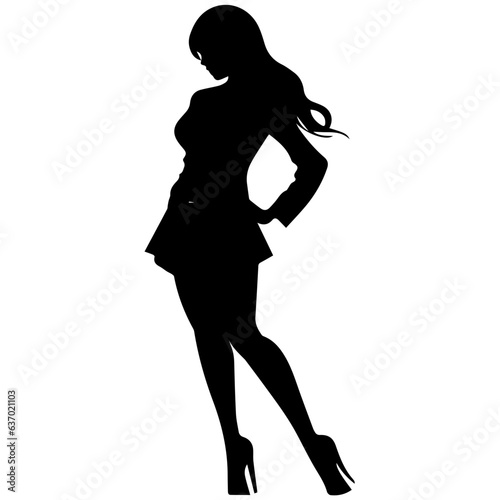Women, group of businesswomen silhouettes. Isolated vector people