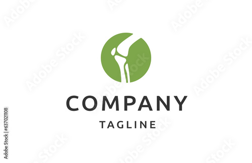 Knee joint bone logo design template flat vector