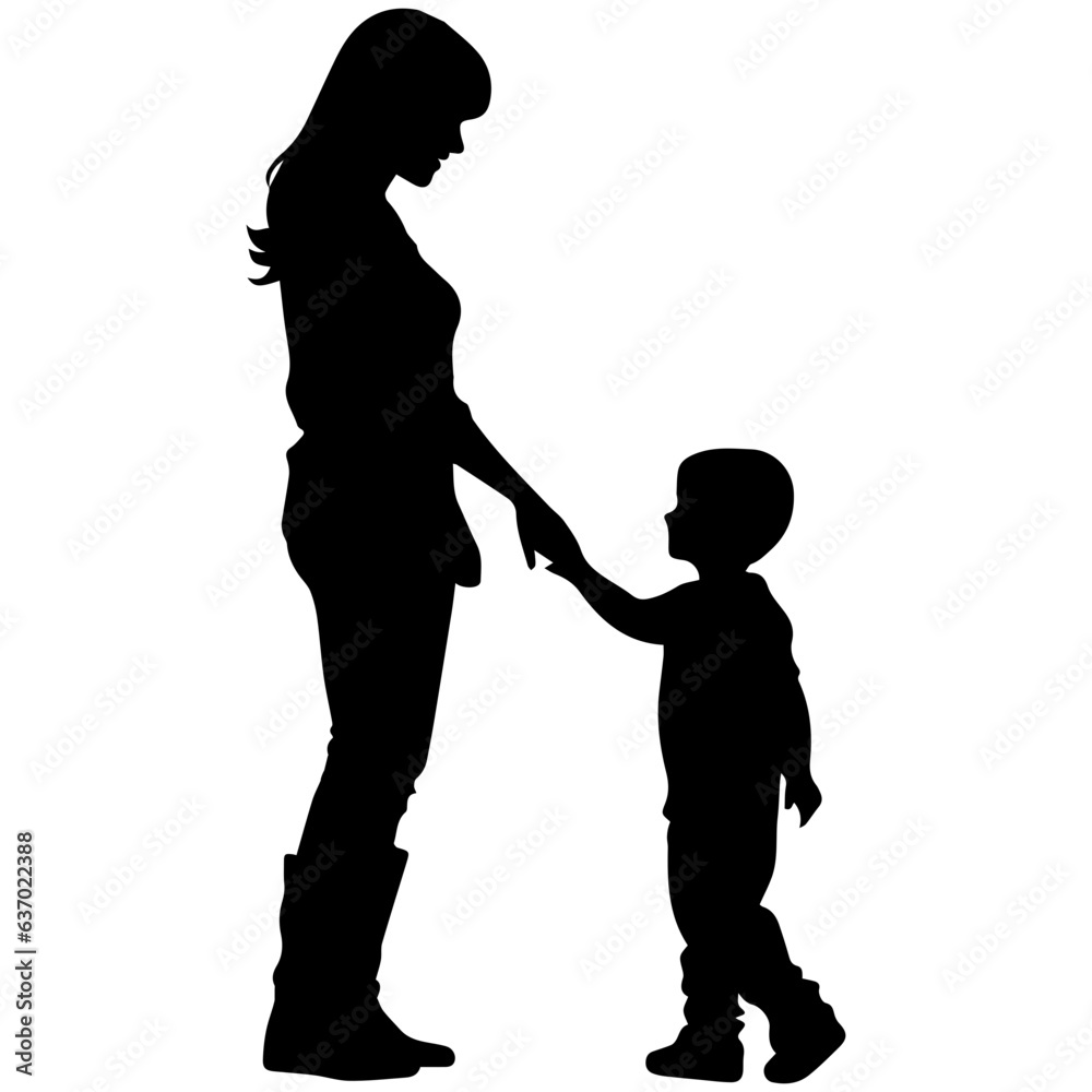 Mother and Child Silhouette. Vector Illustration Mother and Child Silhouette. Vector Illustration