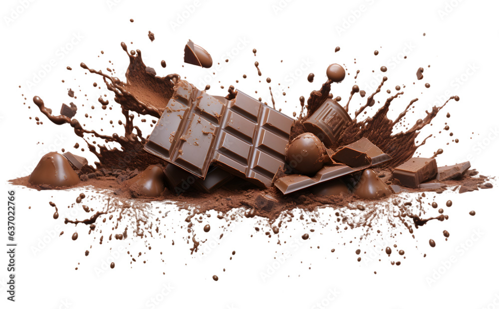 Fototapeta premium Chokolate splash isolated on transparent background