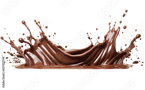 Chokolate splash isolated on transparent background