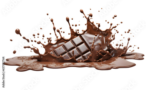 Chokolate splash isolated on transparent background photo