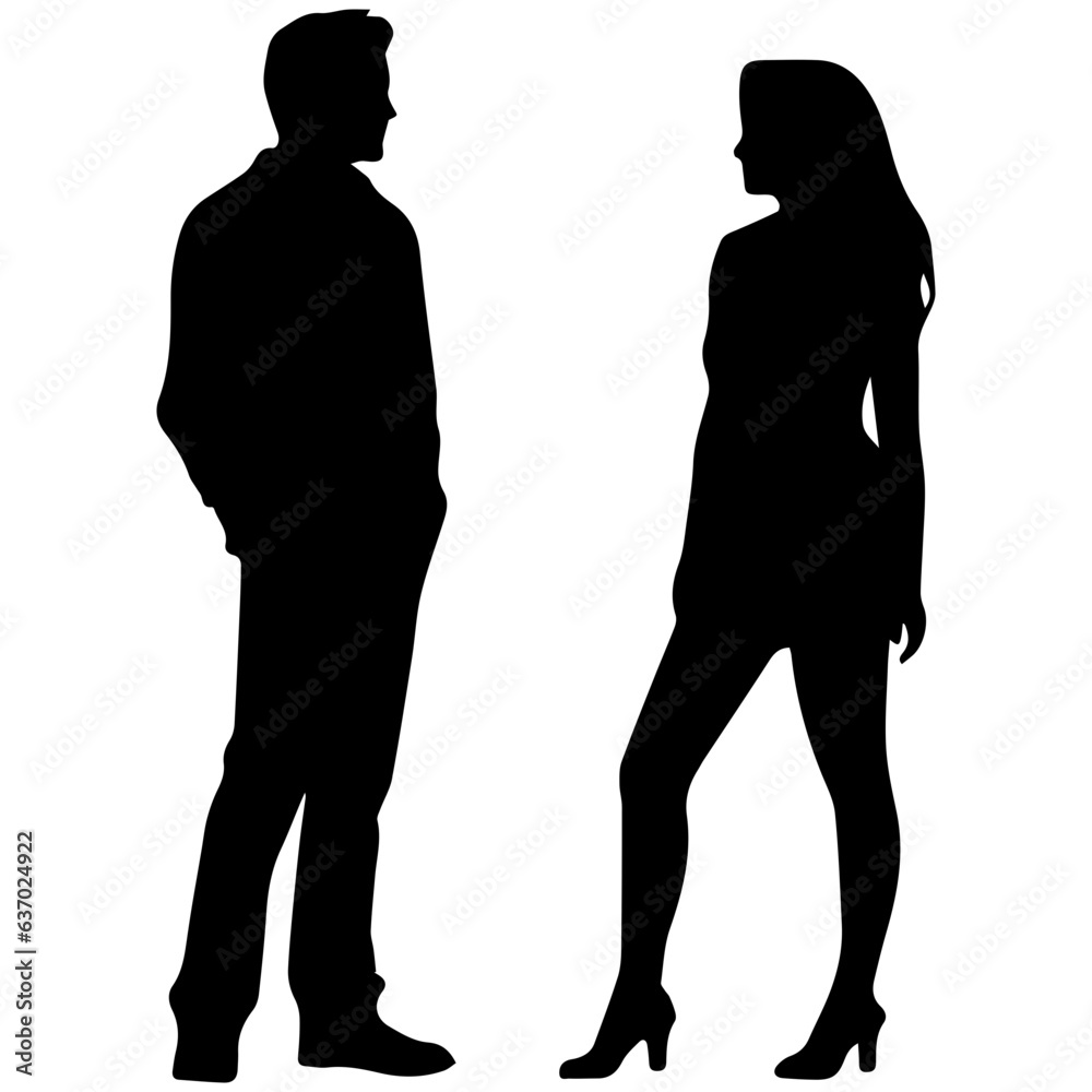 Business people, set of vector silhouettes