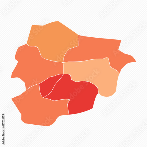 Colorful Andorra Divided Map Illustration