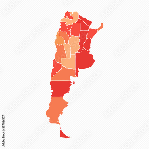 Colorful Argentina Divided Map Illustration