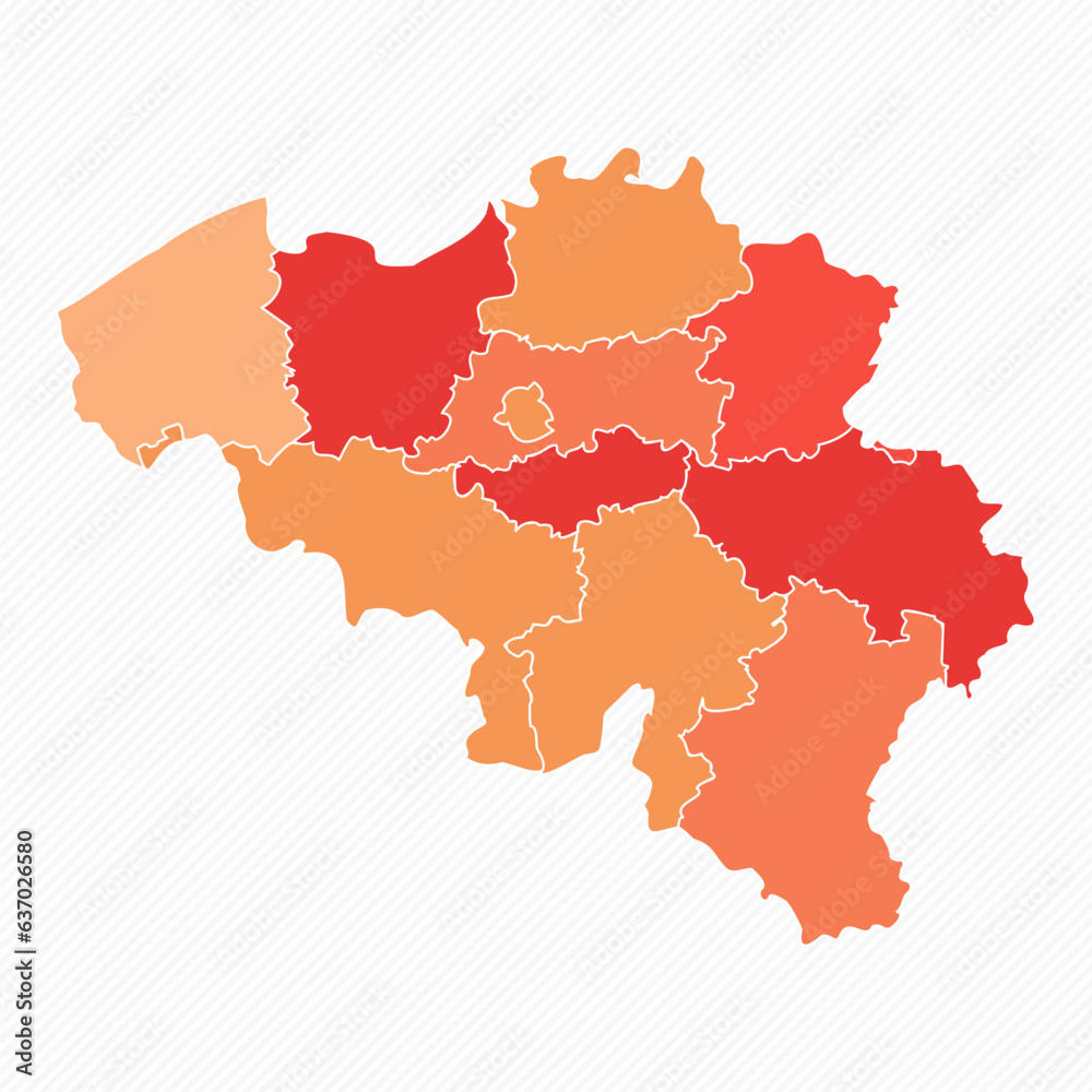 Fototapeta premium Colorful Belgium Divided Map Illustration