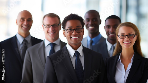 Smiling Business Executives in Focus