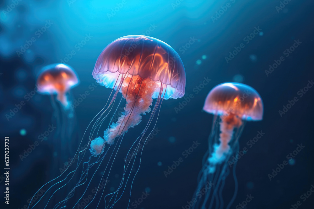 Stunning Isolated Jellyfish in the Wild Stunning Isolated Jellyfish in the Wild