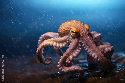 Elegant Octopus Pose against a Pristine Background © Andrii 