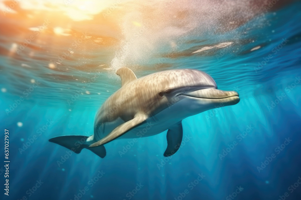 Marine Wonders: Dolphins in their Undersea Wonderland