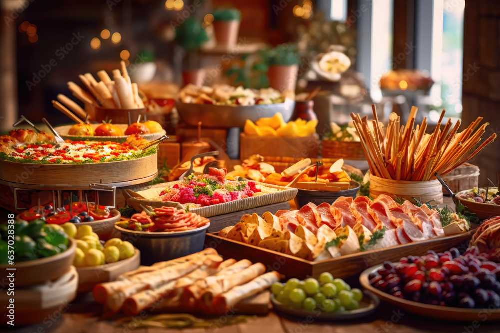 Savoring Culinary Diversity: Buffet Table Showcase