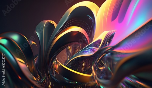 Holographic gold background, iridescent abstract texture design, bright multi...