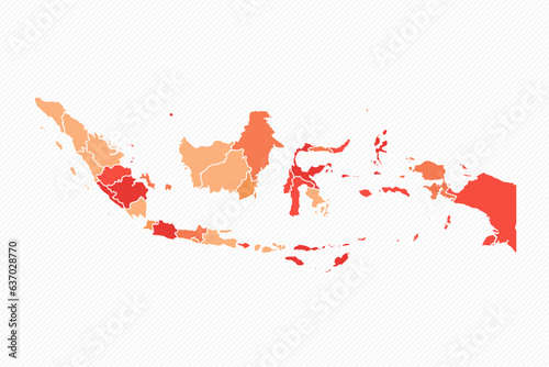 Colorful Indonesia Divided Map Illustration