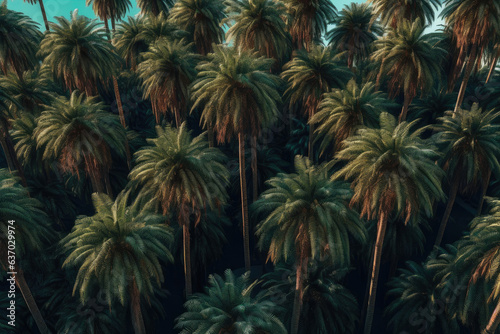 Paradise Palms  Seamless Tropical Pattern