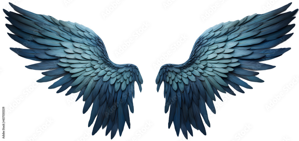 Blue wings isolated on transparent background Stock Illustration ...