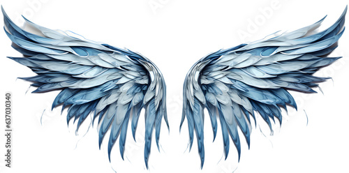 Blue wings isolated on transparent background © Oksana
