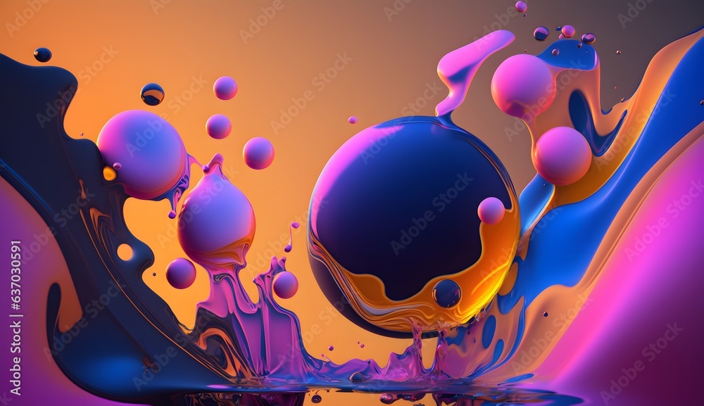 Trendy colorful sphere abstract background design, creative paint ball liquid wallpaper color idea concept art neon Trendy colorful sphere abstract background design, creative paint ball liquid wallpaper color idea concept art neon