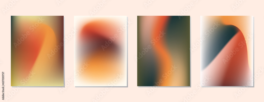 SET SOFT PASTEL COLOR GRADIENT MESH FLUID BLURRED BACKGORUND DESIGN WITH COPY SPACE AREA VECTOR TEMPLATE GOOD FOR POSTER, WALLPAPER, COVER, FRAME, FLYER, SOCIAL MEDIA 