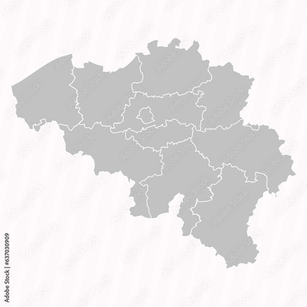 Detailed Map of Belgium With States and Cities
