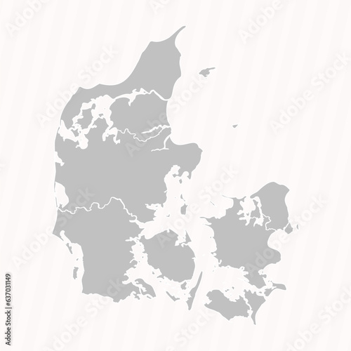 Detailed Map of Denmark With States and Cities