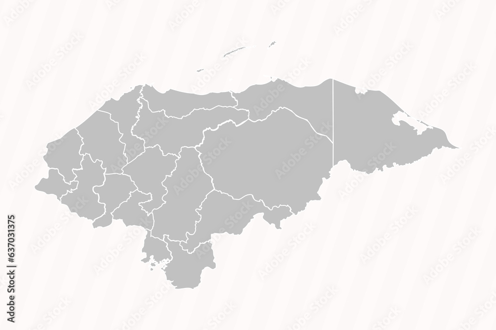 Detailed Map of Honduras With States and Cities