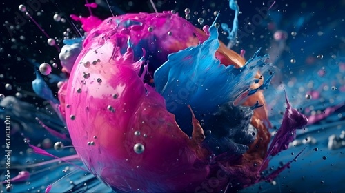 Trendy colorful splash abst...