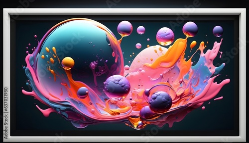 Trendy colorful splash abst...