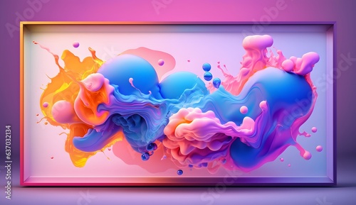 Trendy colorful splash abst...
