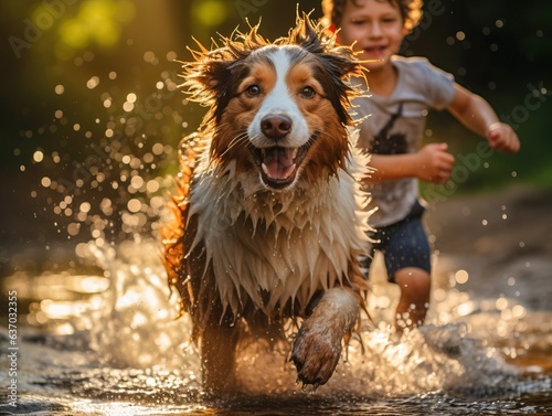 dog and child cuddling and ...