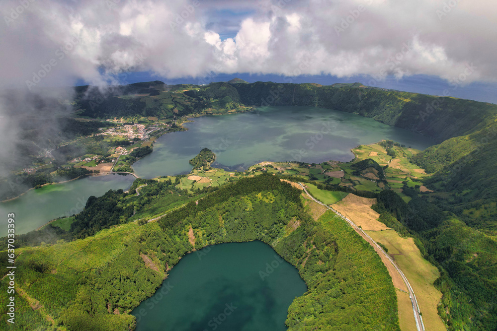 Obraz premium Stunning view of the Azores. Aerial photography.