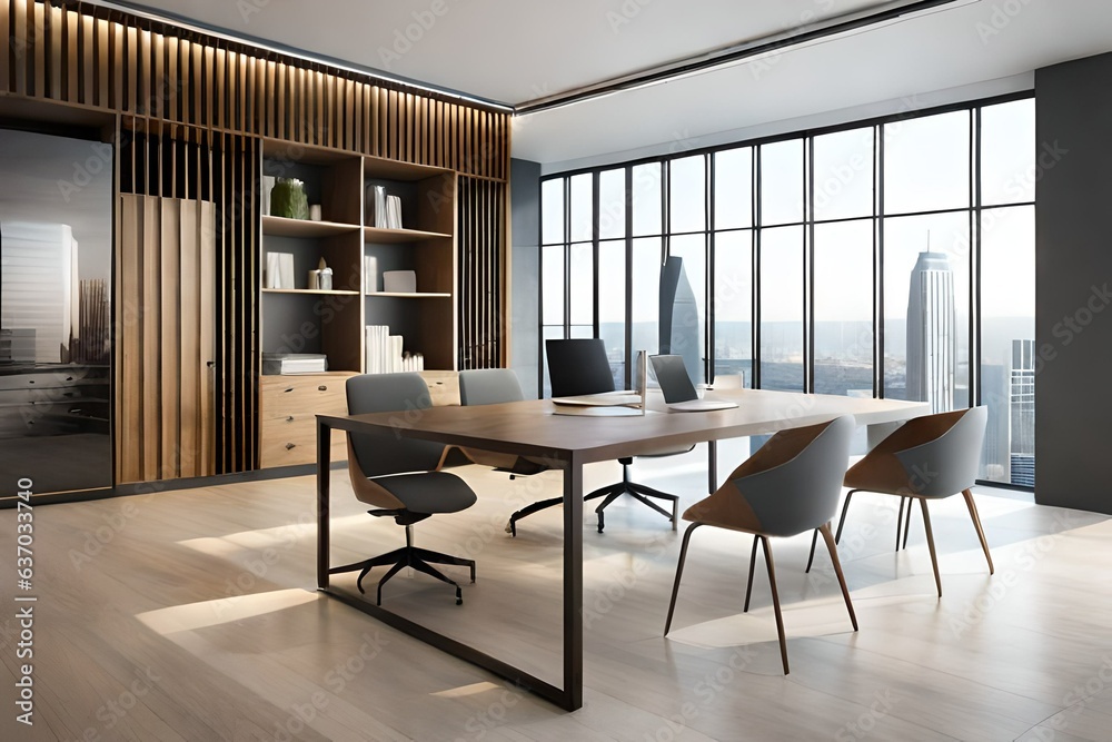 Fototapeta premium modern office interior Generated Ai