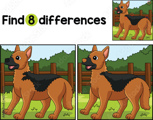 German Shepherd Dog Find The Differences 