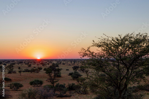 Sunrise at Gharagab Camp, Kgalagadi Transfrontier Park, Kalahari, South Africa