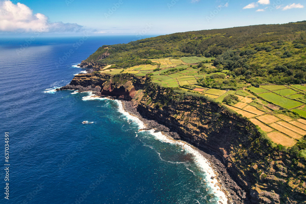 Stunning aerial view of the Azores, Portugal.